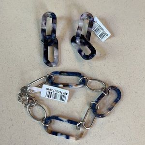 blue tortoise loop dangle earring-matching chain bracelet sold separately